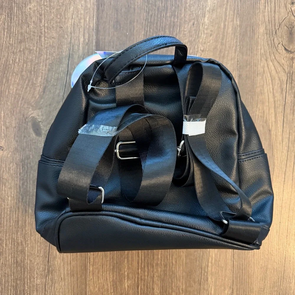 Disney Mickey Mouse Mini Backpack Small Black Holographic Iridescent Ears Goth